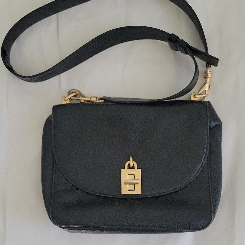 REBECCA MINKOFF Love Too Large Shoulder Crossbody Black Leather Bag